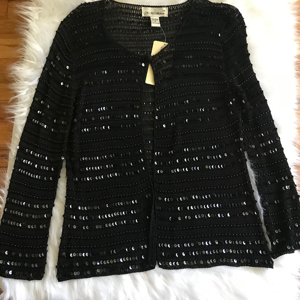 Black Sequins Cardigan